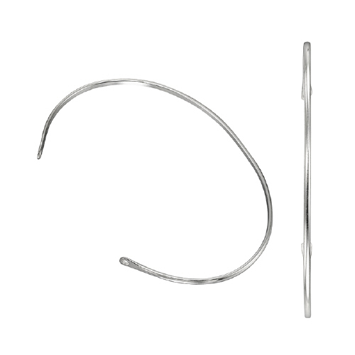 Permanent Jewelry Bangle/Bracelet with two holes - Plain - Sterling Silver