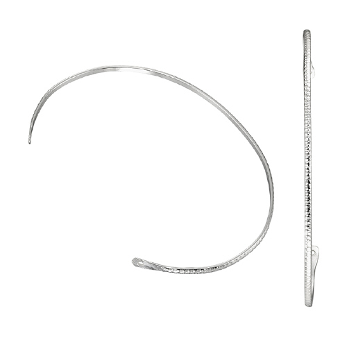 Permanent Jewelry Bangle/Bracelet with two holes - Textured - Sterling Silver