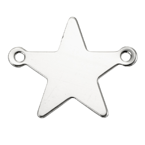 Star Charm/Connector 15 x 6.2mm - Sterling Silver