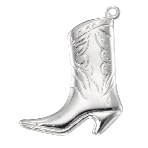 Charm - Cowboy Boot 20 x 15.7mm Charm - Sterling Silver