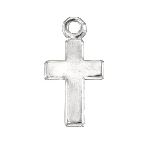 Cross 13.1x7mm Charm - Sterling Silver