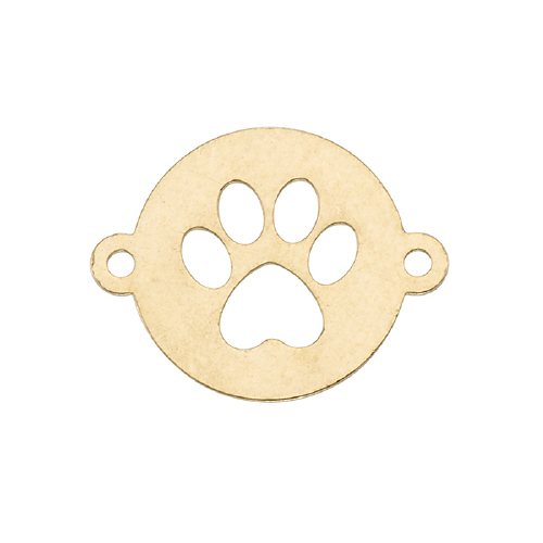 Paw on Disc Connector 8mm - Gold Filled