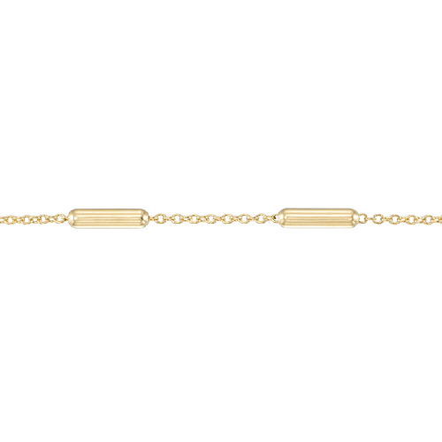 Satellite Chain - 1.2mm cable chain with 1.9 x 8mm tubes at 0.5 inch spacing - Gold Filled